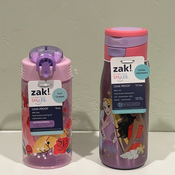Disney Princess Sippy Cups with Push Button Lid made by zak. Brand new with tags - Picture 5 of 7